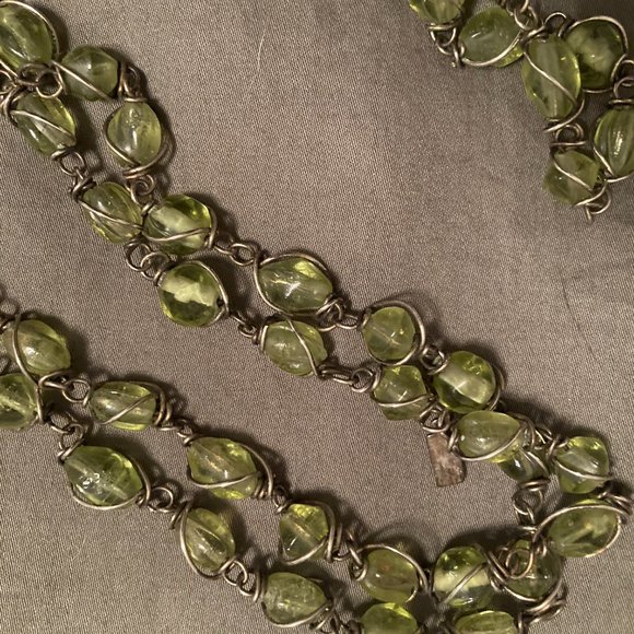 The Work Connection - Green Glass Long Necklace - Picture 5 of 7